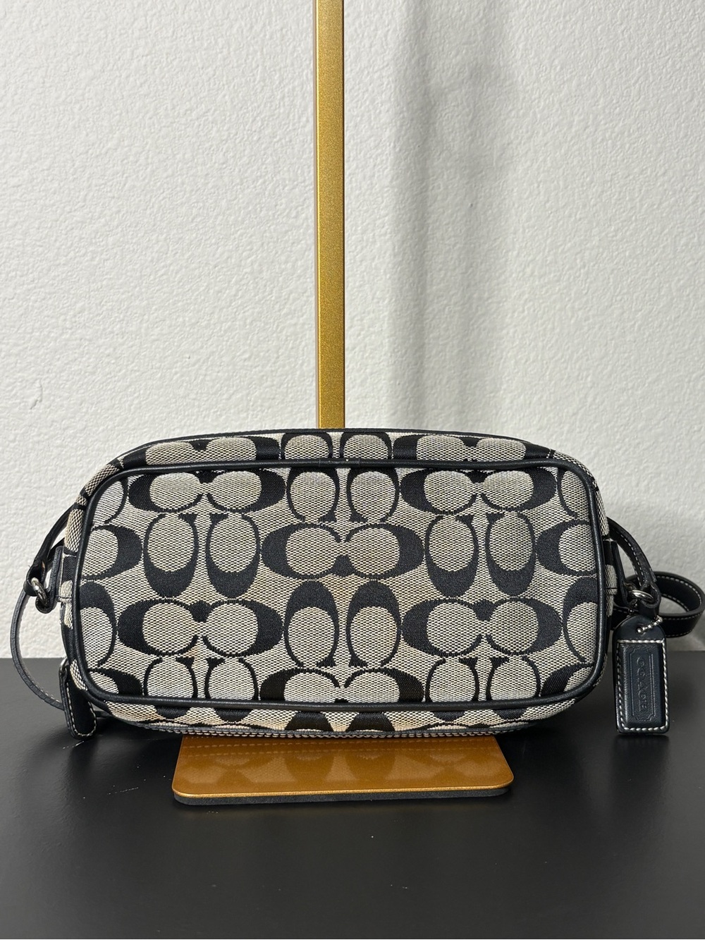 Coach Black & Tan Signature Jacquard Crossbody
